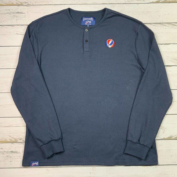 Grateful Dead Section 119 Shirt Mens XXLarge Blue Henley Casual Long Sleeve. - Picture 2 of 15